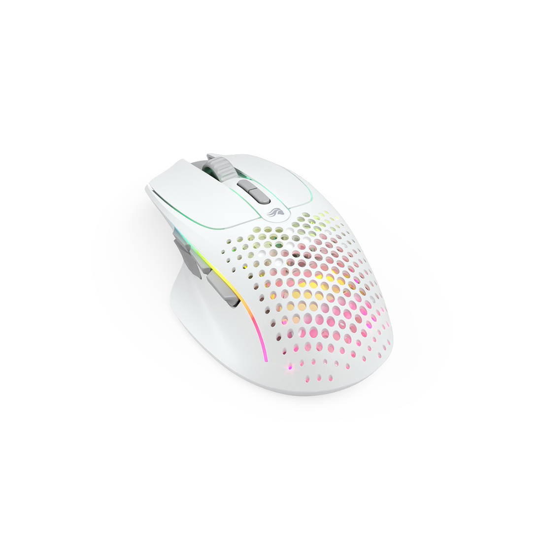Компьютерная мышь, Glorious, Model I 2 Wireless, GLO-MS-IWV2-MW, Игровая, Оптическая, Беспроводная, 2.4 Ghz, Bluetooth 5.2 LE, Glorious BAMF 2.0 Sensor, 26000 DPI, 650 IPS, 50G, 1000 Hz, RGB, 9 кнопок, Длина провода 2м, Матовый белый