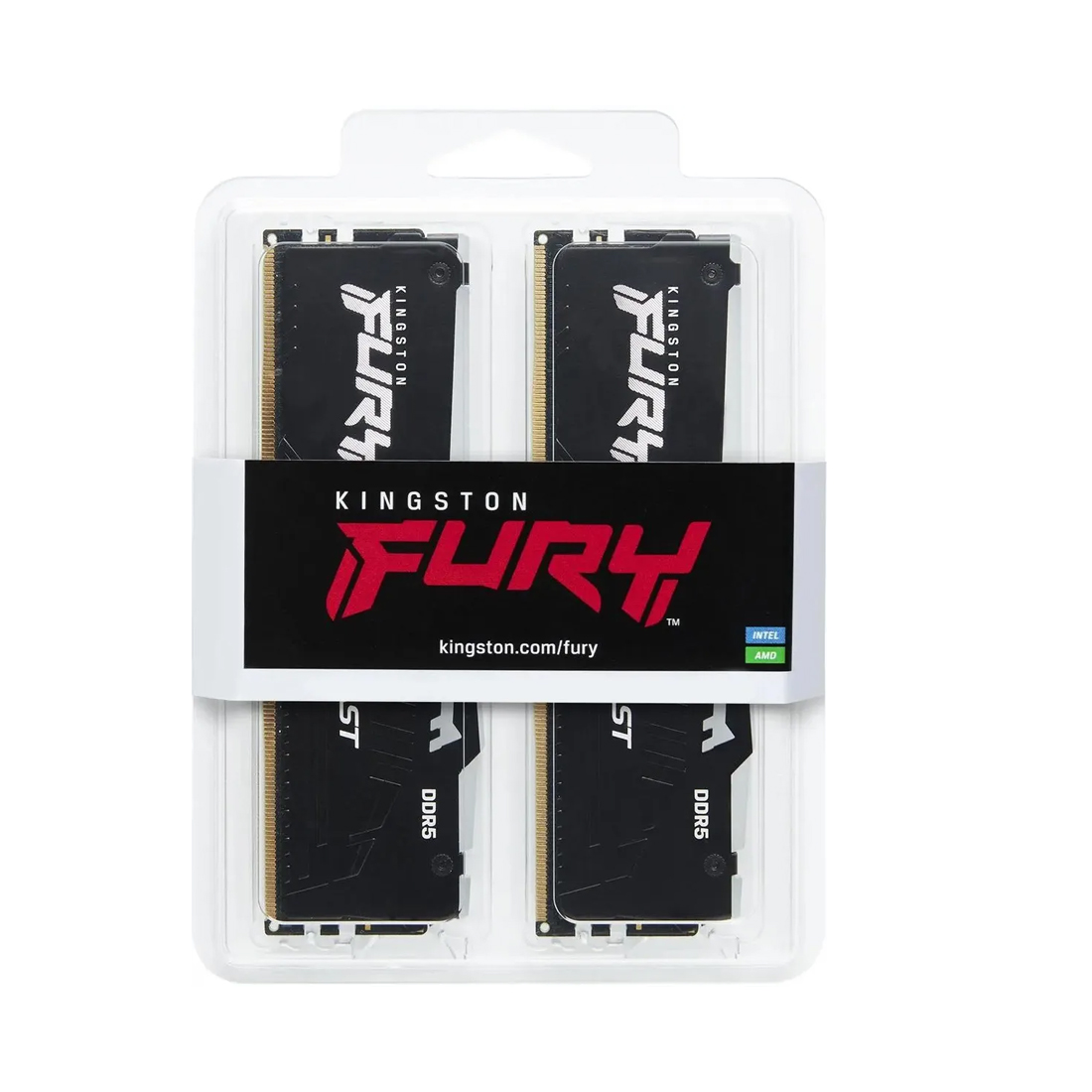 Комплект модулей памяти, Kingston, FURY Beast RGB KF556C36BBEAK2-32 (Kit 2x16GB), DDR5, 32GB, DIMM <PC5-44800/5600MHz>, Чёрный
