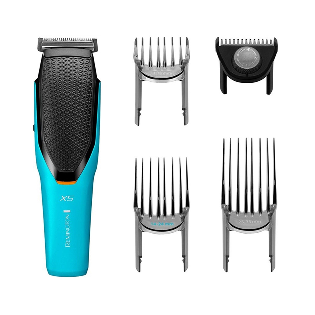 Машинка для стрижки, Remington, HC5000, Работа от сети/аккумулятора, Длина стрижки 3-35 мм, 72 настройки, 3 насадки, Встроенный аккумулятор, Время работы от аккумулятора 75мин, Лезвия из нержавеющей стали, Самозатачивающиеся лезвия, LED индикация, Бирюзово-черный