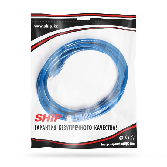 Патч Корд, SHIP, S6025BL0300-P, Cat.6, UTP, LSZH, RJ-45, 3 м, Синий, Пол. пакет