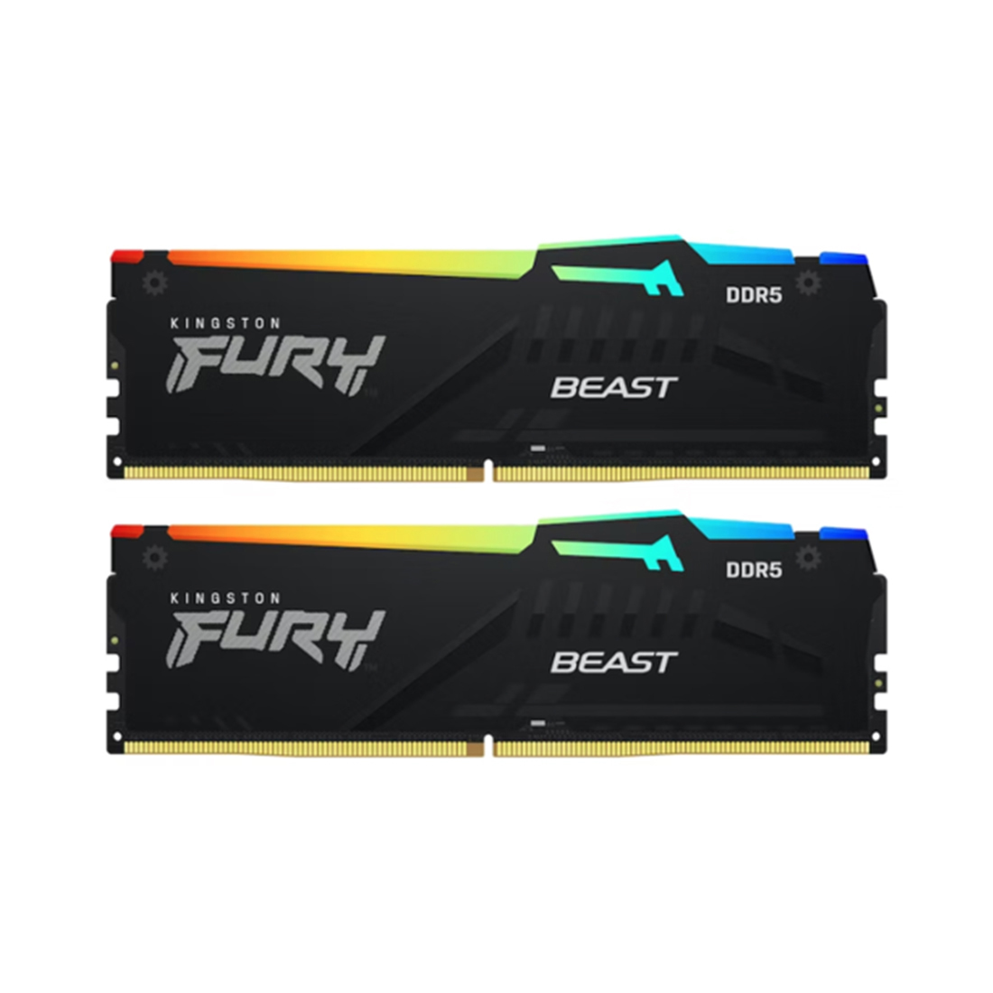 Комплект модулей памяти, Kingston, FURY Beast RGB KF560C36BBEAK2-64 (Kit 2x32GB), DDR5, 64GB, CL36, DIMM <PC5-48000/6000MHz>