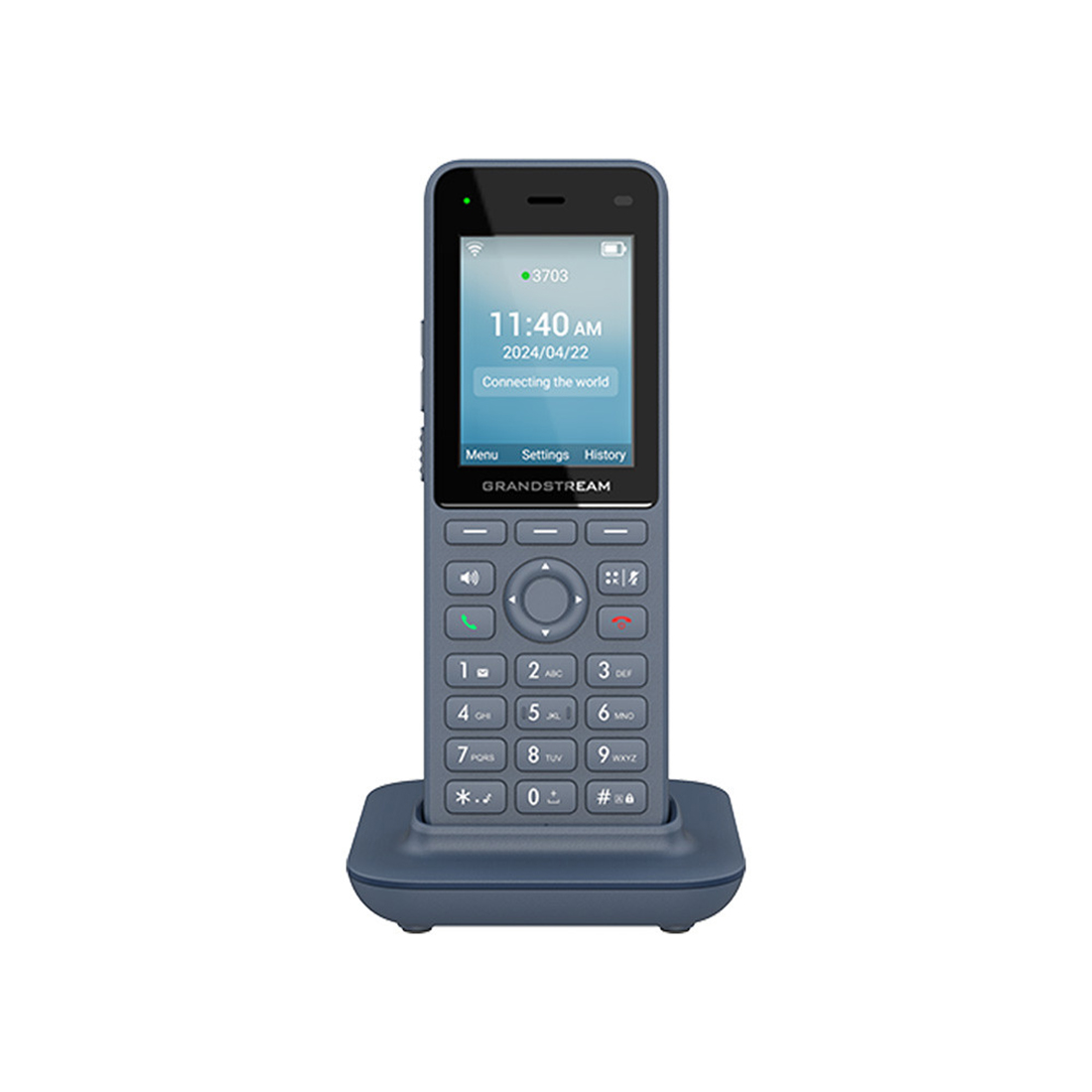 IP телефон, Grandstream, WP826, 3 SIP аккаунта, 3 линии, ЖК-дисплей 240x320 (2,4"), литий-ионный аккумулятор 3000 мАч, блок питания USB-C 5V/1A