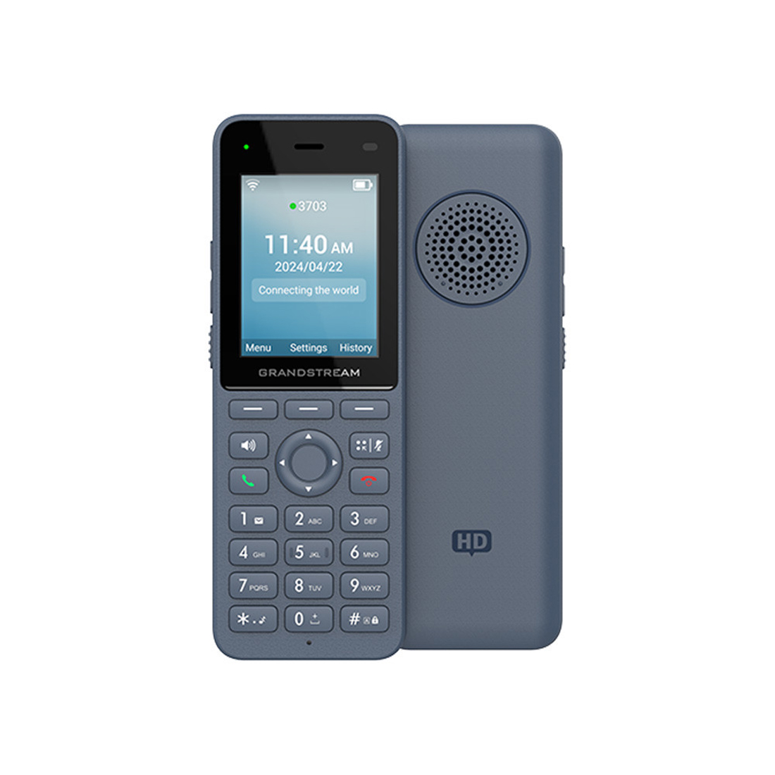 IP телефон, Grandstream, WP826, 3 SIP аккаунта, 3 линии, ЖК-дисплей 240x320 (2,4"), литий-ионный аккумулятор 3000 мАч, блок питания USB-C 5V/1A