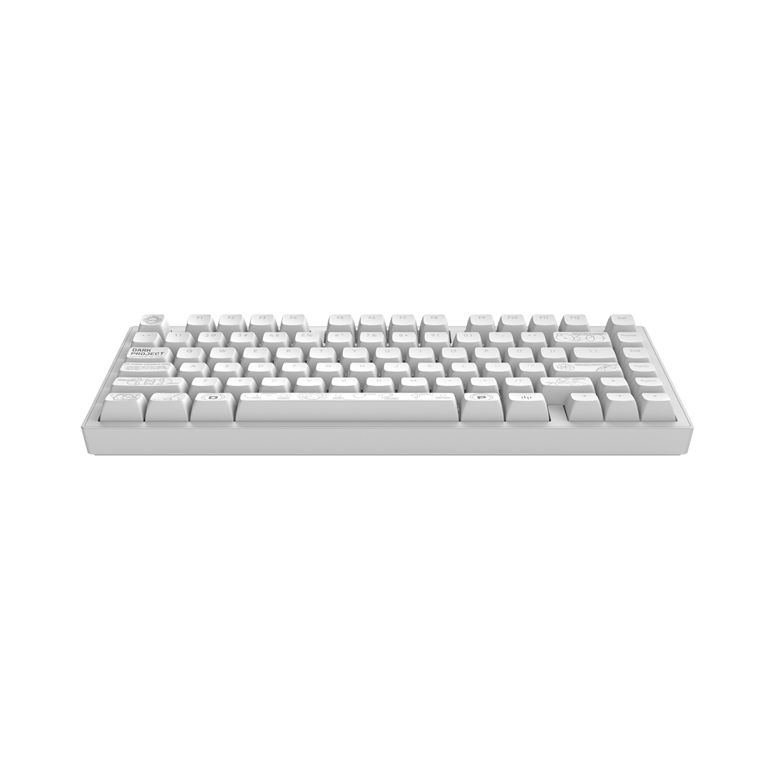 Клавиатура, Dark Project, DPKB_NOVA_81_ANSI_WHITE_UA, ALU81A Terra Nova, Игровая, Механическая, 75%, g3ms Moonstone switches, USB, 2,4 ГГц, Bluetooth, Подсветка RGB, Размер: 324 x 140 x 36 мм., Анг/Рус, Белый