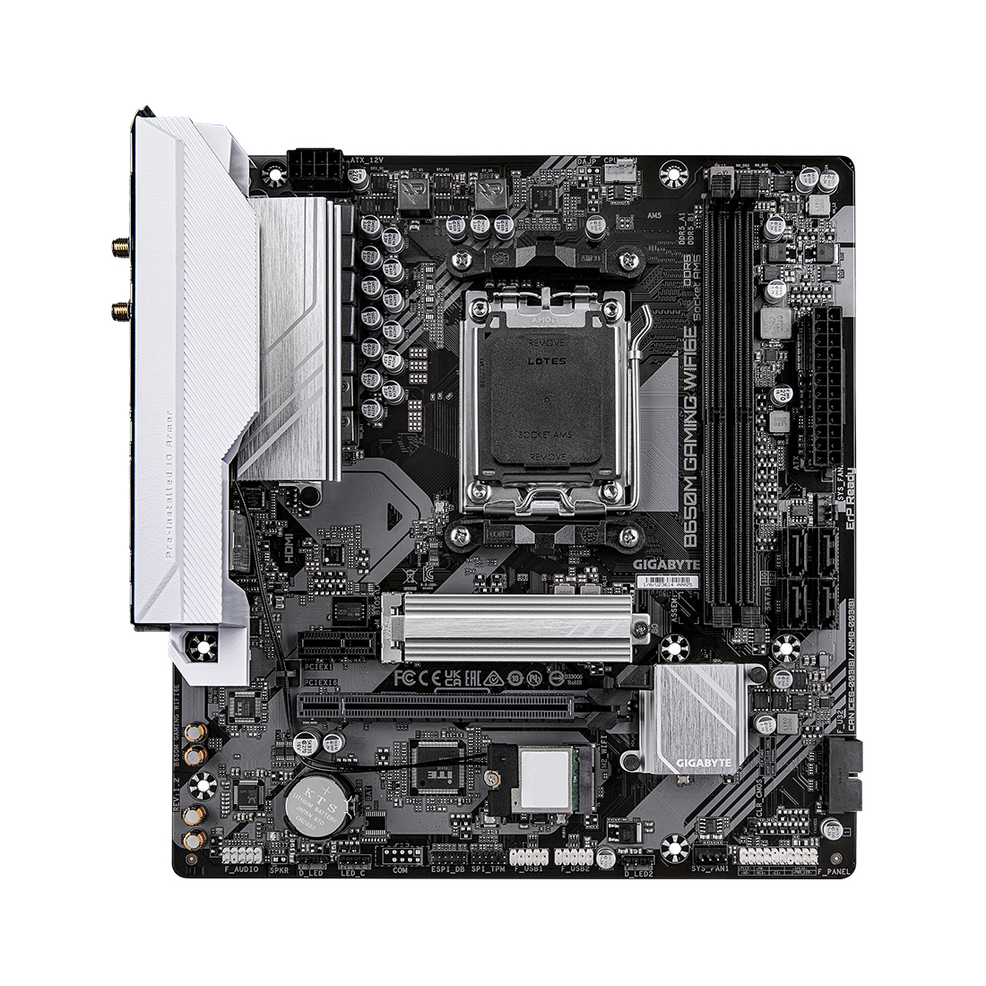 Материнская плата, Gigabyte, B650M GAMING PLUS WIFI (4719331862213), AM5, B650, 4xDDR5 4800/5200/8000(OC), 4xSATA3, 2xM.2 (PCIe 4.0 x4/x2), RAID, 1xHDMI, 2хDP, 1xPCI-Ex16, 1xPCI-Ex1, WiFi, mATX