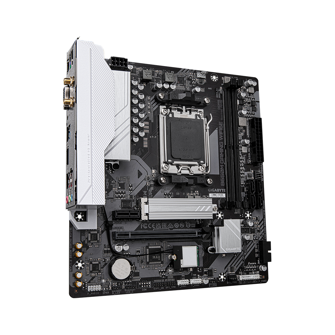 Материнская плата, Gigabyte, B650M GAMING PLUS WIFI (4719331862213), AM5, B650, 4xDDR5 4800/5200/8000(OC), 4xSATA3, 2xM.2 (PCIe 4.0 x4/x2), RAID, 1xHDMI, 2хDP, 1xPCI-Ex16, 1xPCI-Ex1, WiFi, mATX
