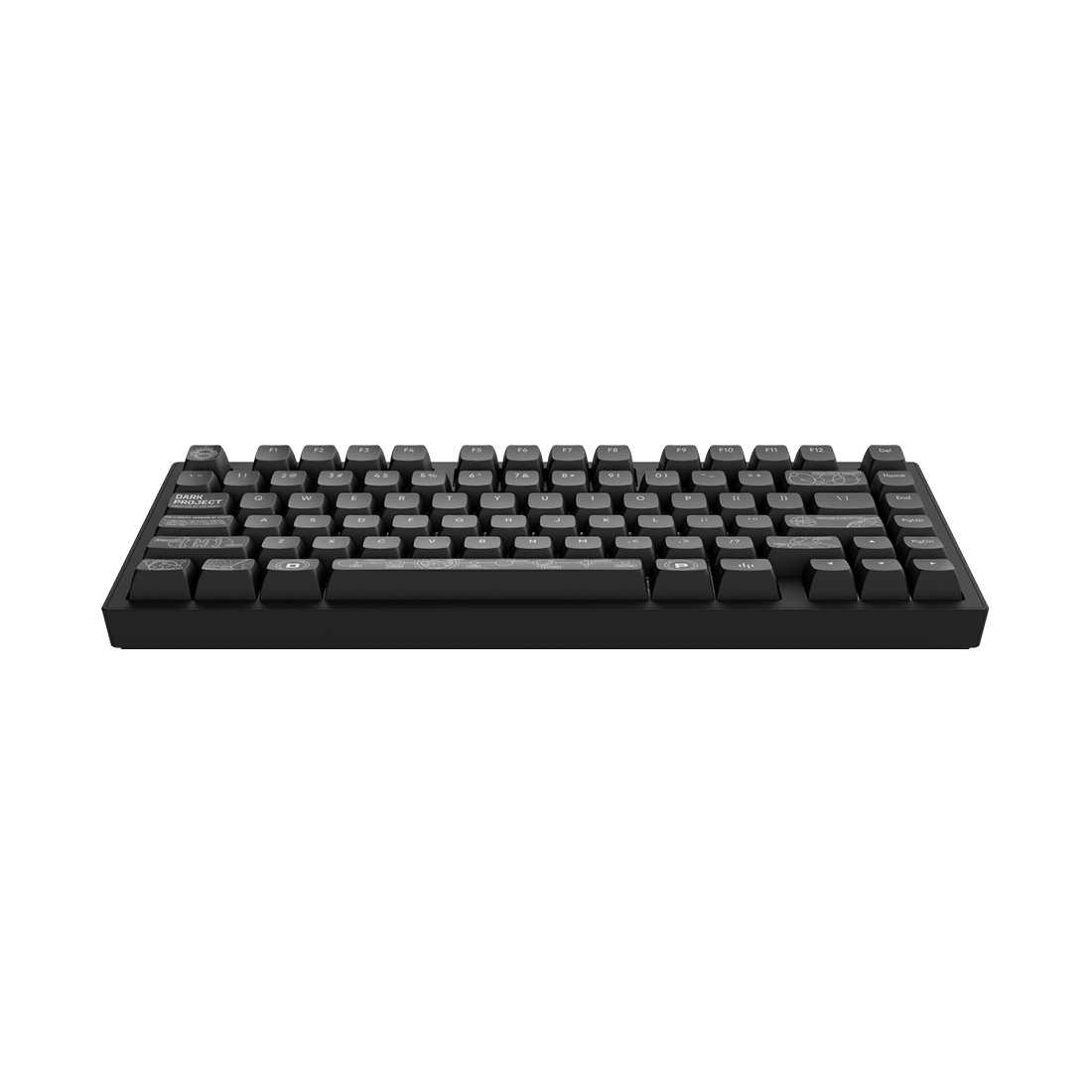 Клавиатура, Dark Project, DPKB_NOVA_81_ANSI_BLACK_UA, ALU81A Terra Nova, Игровая, Механическая, 75%, g3ms Moonstone switches, USB, 2,4 ГГц, Bluetooth, Подсветка RGB, Размер: 324 x 140 x 36 мм., Анг/Рус, Чёрный