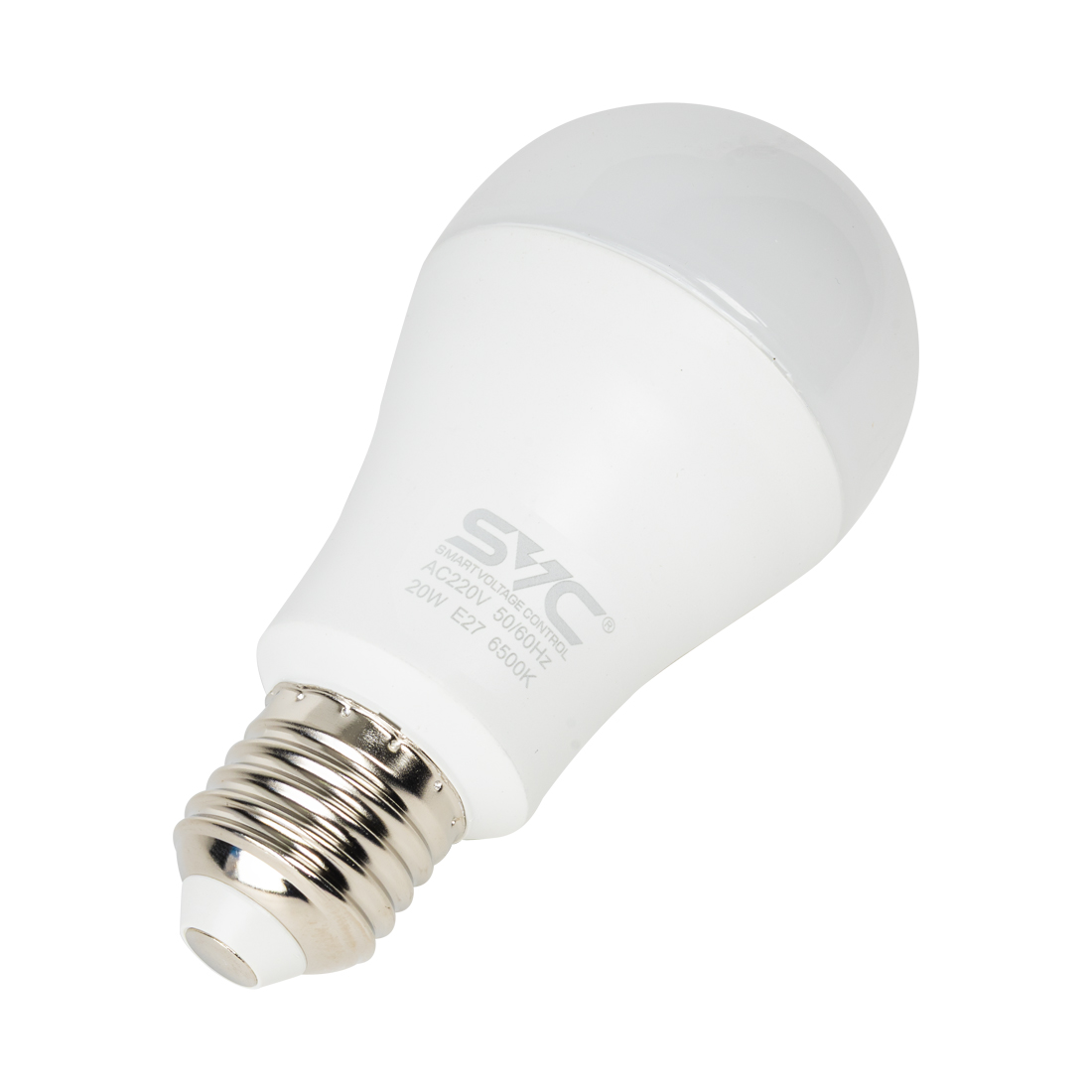 Лампа светодиодная, SVC, LED A60-20W-E27-6500K, Мощность 20Вт, Тип колбы A60, Цвет. температура 6500K, Цоколь E27, Холодный