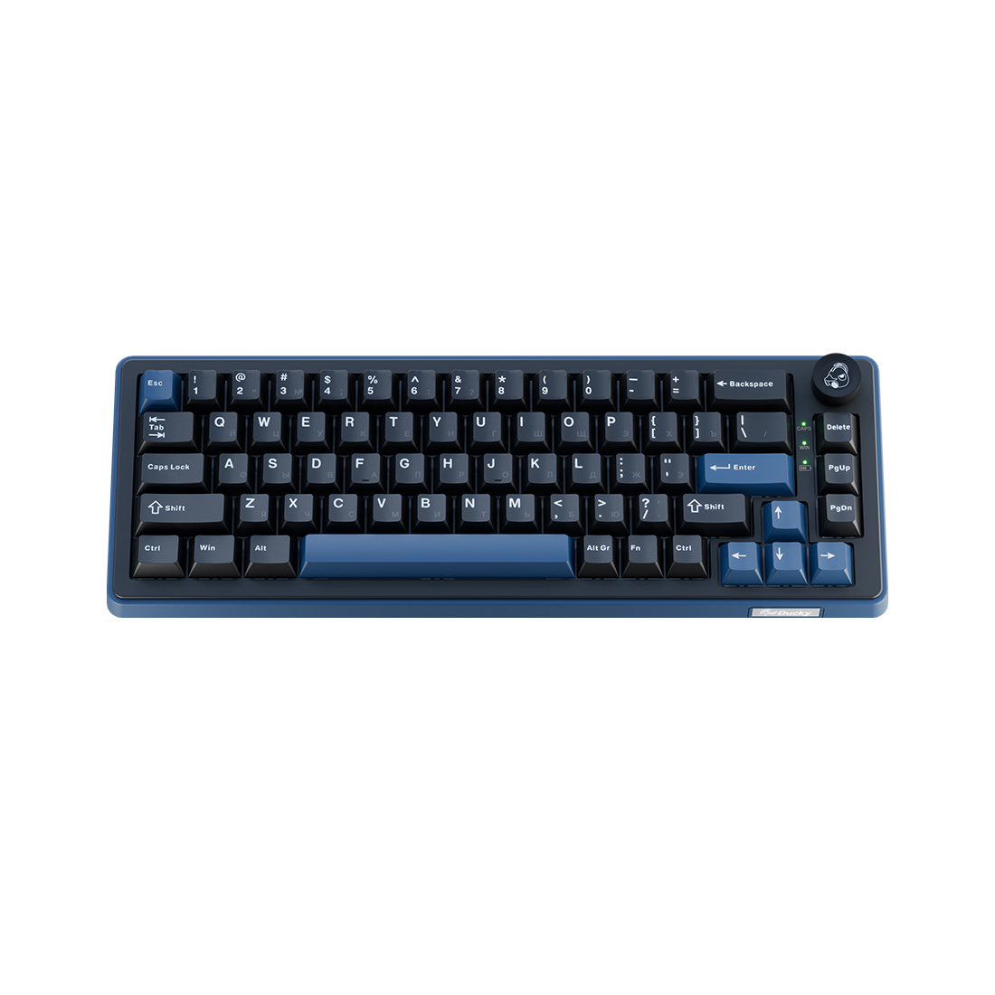 Клавиатура, Ducky, OK-M-65, Wine Red Switch DKOKM2567-KWRUPDCOCH1, Игровая, Механическая, 65%, Ducky Linear Inductive Switch, USB, 2,4 ГГц, Bluetooth, Подсветка RGB, Размер: 452x150x41 мм., Анг/Рус, Чёрный