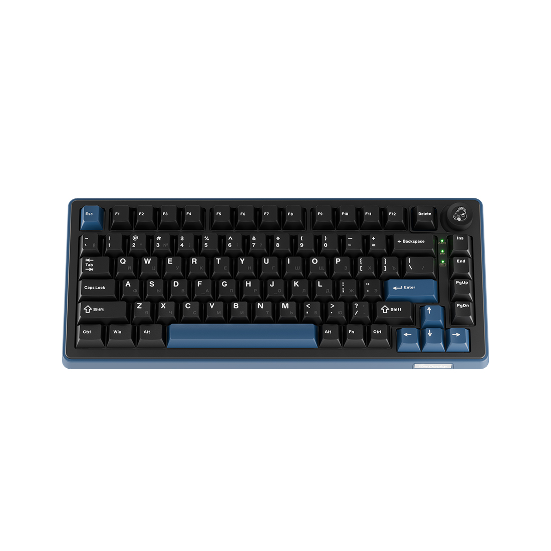 Клавиатура, Ducky, OK-M-75, Baby Switch DKOKM2583-KYRUPDCOCH1, Игровая, Механическая, 75%, Ducky Linear Inductive Switch, USB, 2,4 ГГц, Bluetooth, Подсветка RGB, Размер: 452x150x41 мм., Анг/Рус, Чёрный