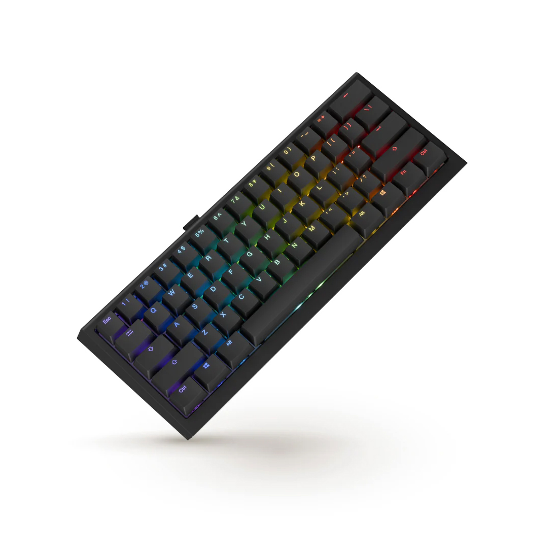 Клавиатура, Ducky, One X Mini Wireless, Игровая, Механическая, 60%, Ducky Linear Inductive Switch, USB, 2,4 ГГц, Bluetooth, Подсветка RGB, Размер: 308x124x39 мм., Чёрный