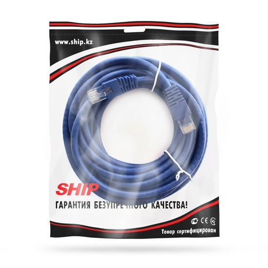 Патч Корд, SHIP, S6025BL0500-P, Cat.6, UTP, LSZH, RJ-45, 5 м, Синий, Пол. пакет