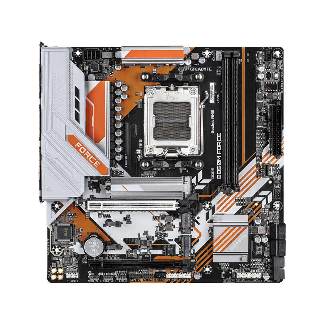 Материнская плата, Gigabyte, B850M FORCE (4719331874322), AM5, B850, 2xDDR5 4400/4800/5200/9600(OC), 4xSATA3, 3xM.2 (PCIe 4.0 x4/x2), RAID, 1xHDMI, 1хDP, 2xPCI-Ex16, mATX