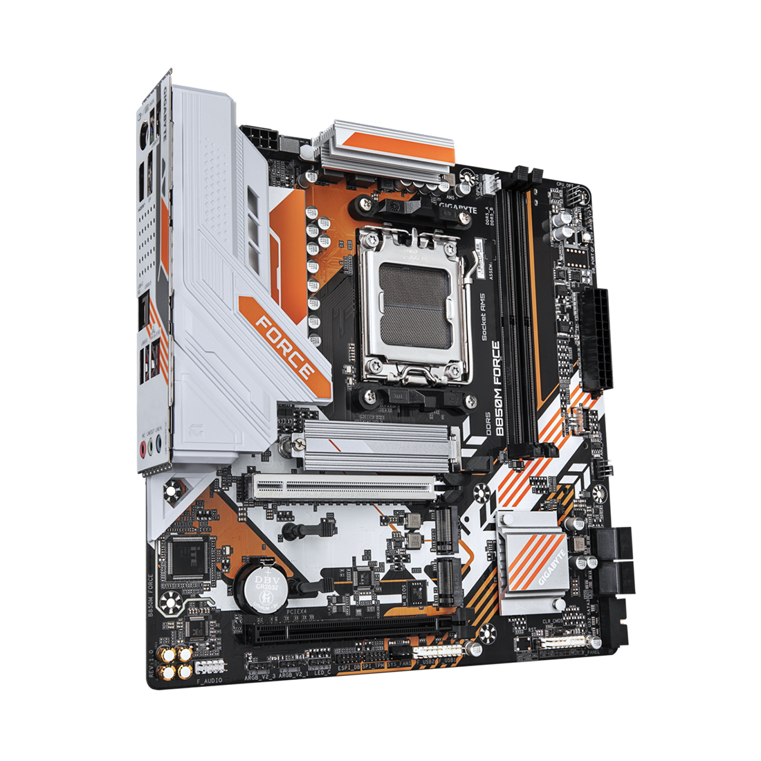 Материнская плата, Gigabyte, B850M FORCE (4719331874322), AM5, B850, 2xDDR5 4400/4800/5200/9600(OC), 4xSATA3, 3xM.2 (PCIe 4.0 x4/x2), RAID, 1xHDMI, 1хDP, 2xPCI-Ex16, mATX