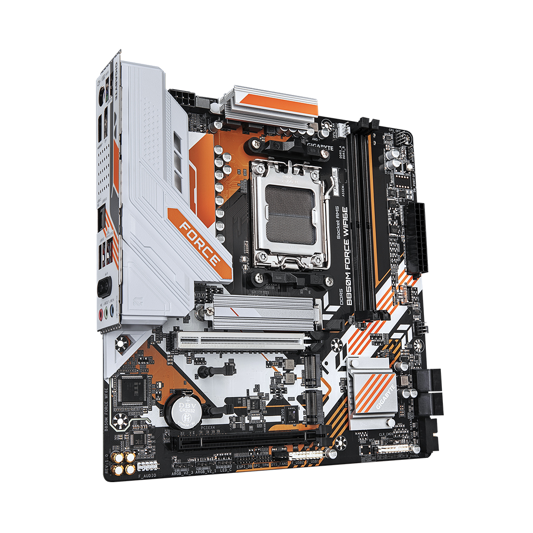 Материнская плата, Gigabyte, B850M FORCE WIFI6E (4719331874308), AM5, B850, 2xDDR5 4400/4800/5200/9600(OC), 4xSATA3, 3xM.2 (PCIe 4.0 x4/x2), RAID, 1xHDMI, 1хDP, 2xPCI-Ex16, WiFi, mATX