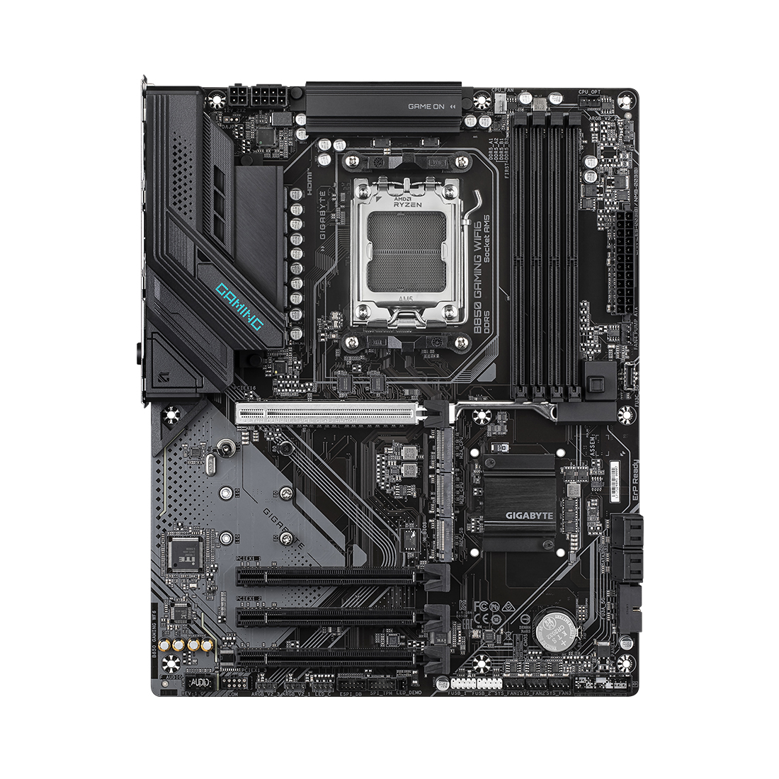 Материнская плата, Gigabyte, B850 GAMING WF6 (4719331866631), AM5, B850, 4xDDR5 4400/4800/5200/8200(OC), 4xSATA3, 3xM.2 (PCIe 4.0 x4/x2), RAID, 1xHDMI, 1хDP, 4xPCI-Ex16, WiFi, ATX