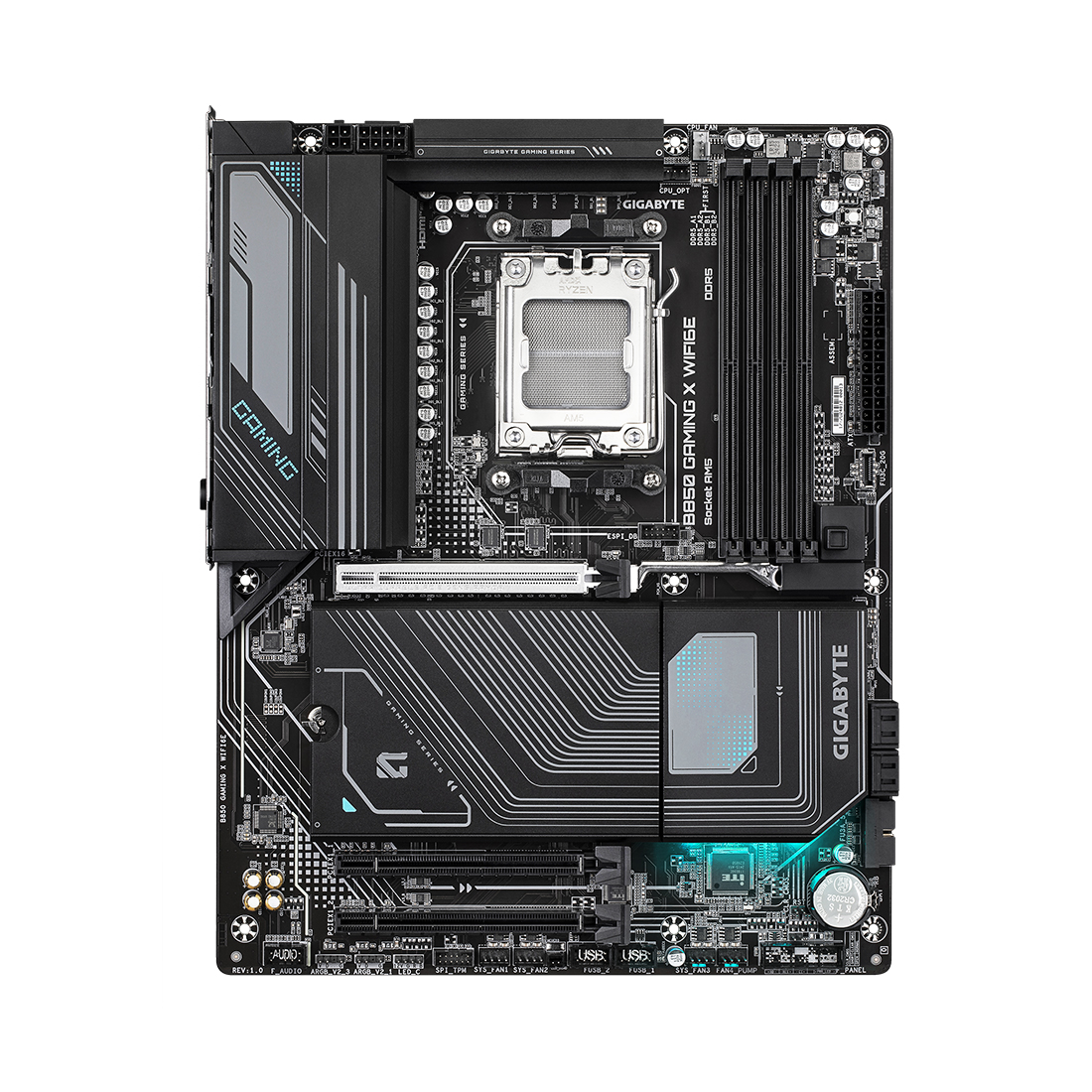 Материнская плата, Gigabyte, B850 GAMING X WIFI6E (4719331866457), AM5, B850, 4xDDR5 4400/4800/5200/8200(OC), 4xSATA3, 3xM.2 (PCIe 4.0 x4/x2), RAID, 1xHDMI, 1хDP, 3xPCI-Ex16, WiFi, ATX