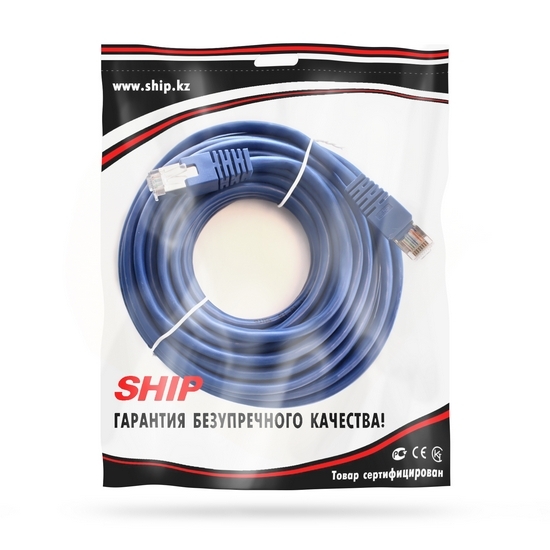 Патч Корд, SHIP, S4025BL0750-P, Cat.5e, FTP, LSZH, RJ-45, 7.5 м, Синий, Экранированный, Пол. пакет