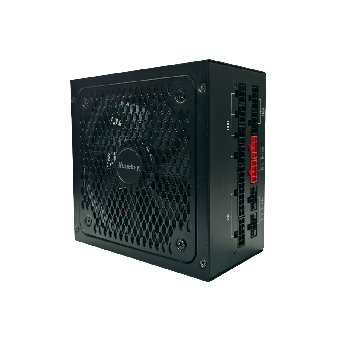 Блок питания, Huntkey, MVP P1200, 1200W, ATX 3.0, Paltinum, APFC, 20+4 pin, 2*4+4pin, 7*Sata, 5*Molex, 4*PCI-E 6+2 pin, 1*12V-2X6, Модульный, Вентилятор 12см, Кабель питания, Чёрный