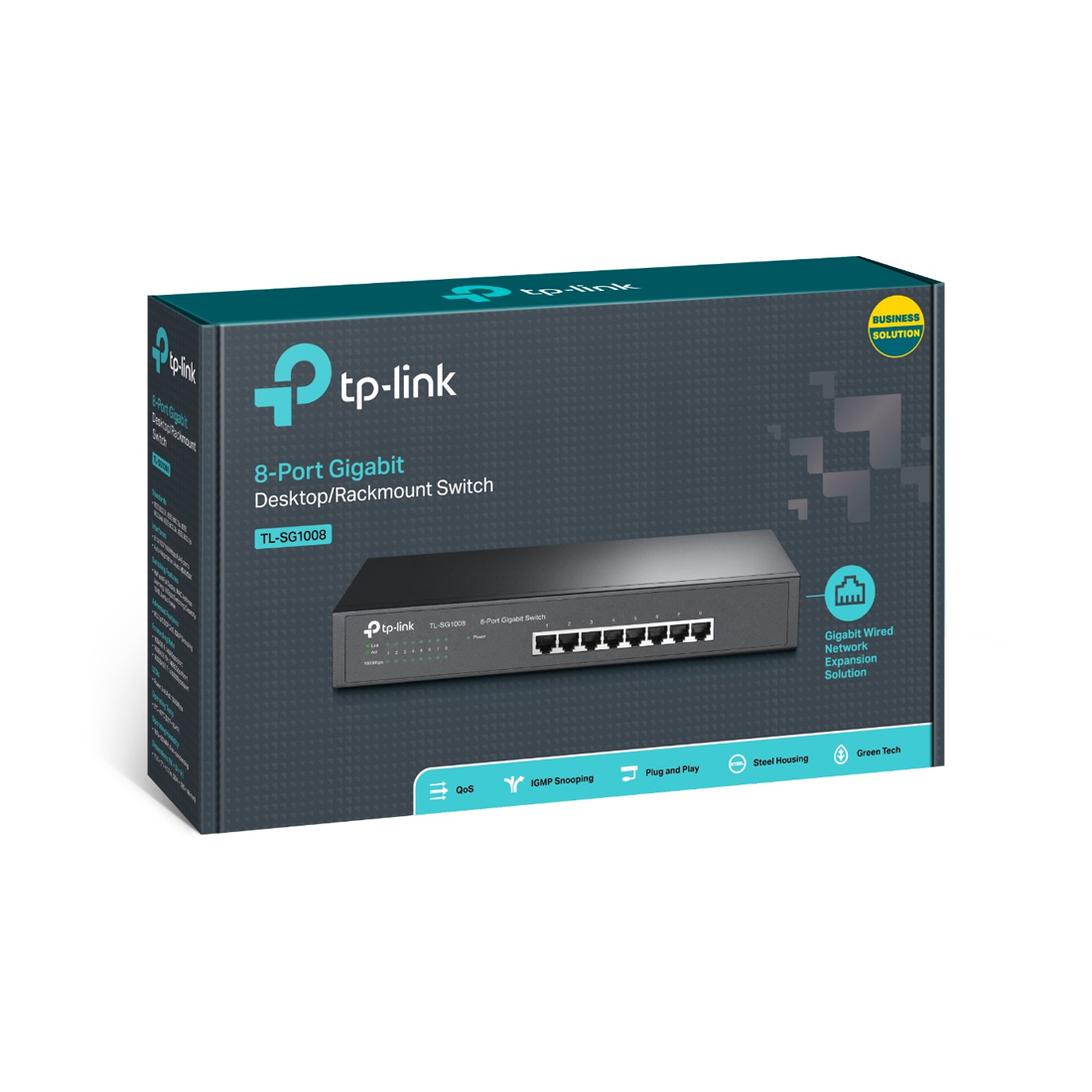 Коммутатор TP-Link TL-SG1008 19-дюймовый неуправляемый 8 портов 10/100/1000М металлический 1U