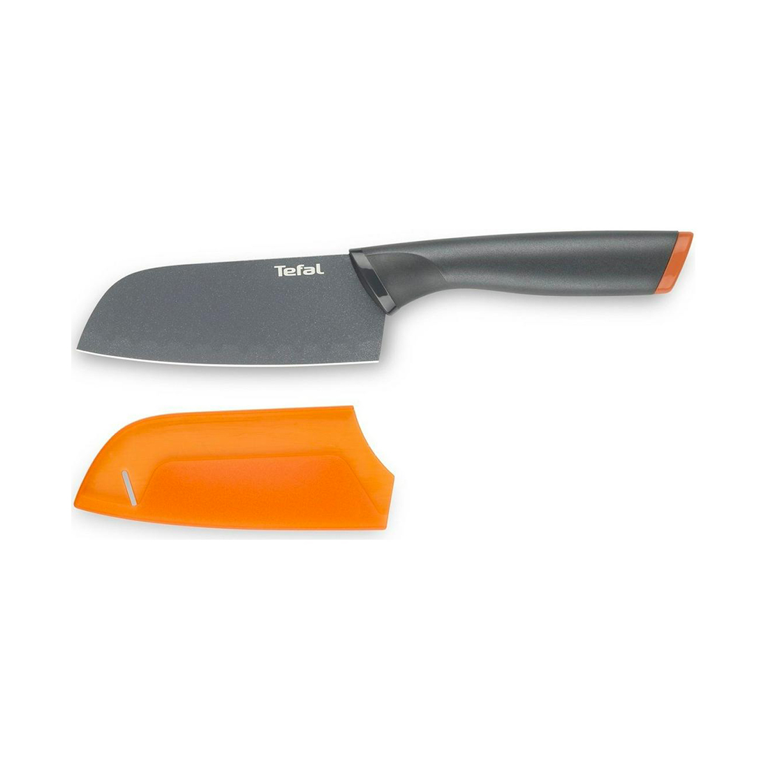 Нож сантоку Tefal Fresh Kitchen K1220104, 12 см, нержавеющая сталь с титановым покрытием, серый-оранжевый