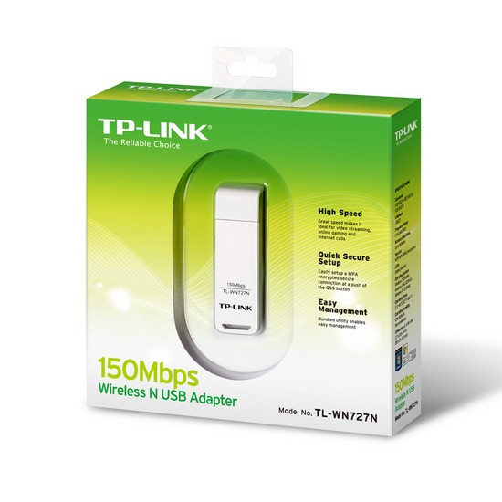 Сетевая карта, TP-Link, TL-WN727N, Беспроводная, 150M, USB