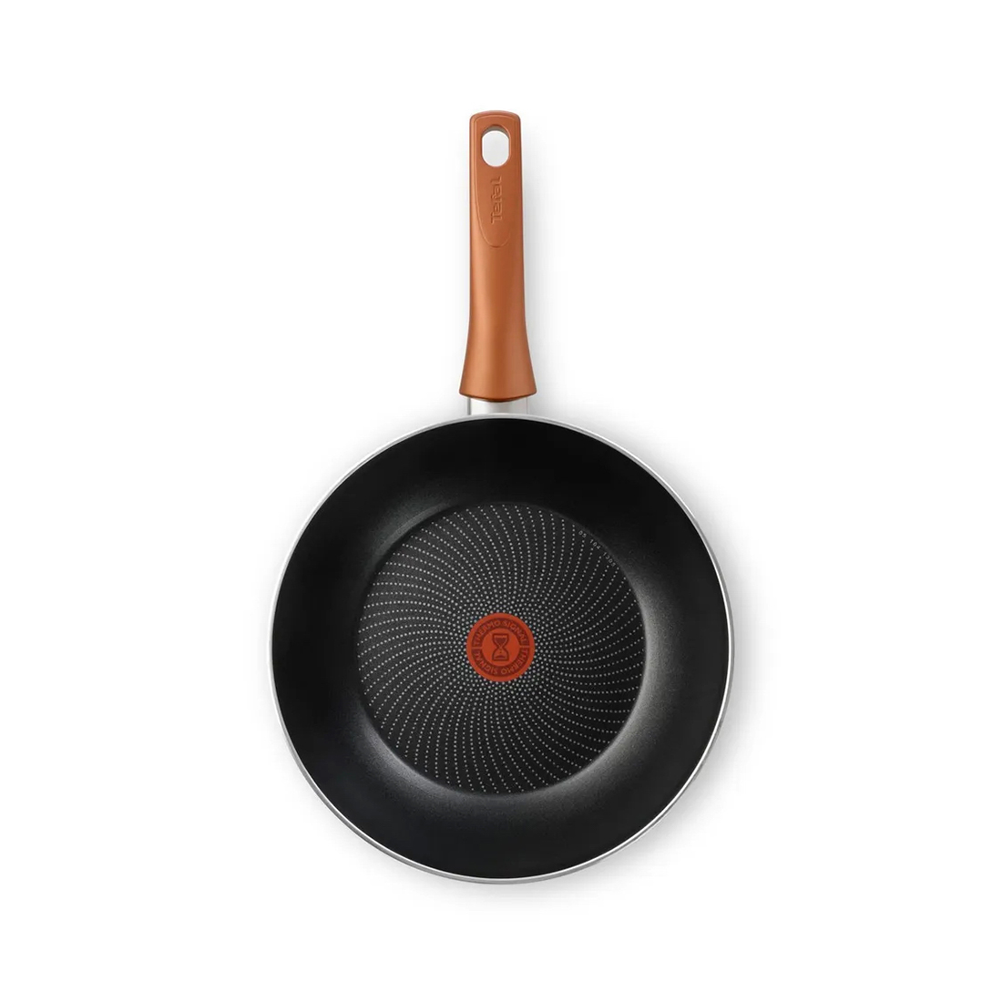 Сковорода-вок, Tefal, Maxima 4222628, 28см, Алюминий, Антипригарное покрытие Titanium, Для всех типов плит, Фиксированная ручка, Бронзовый