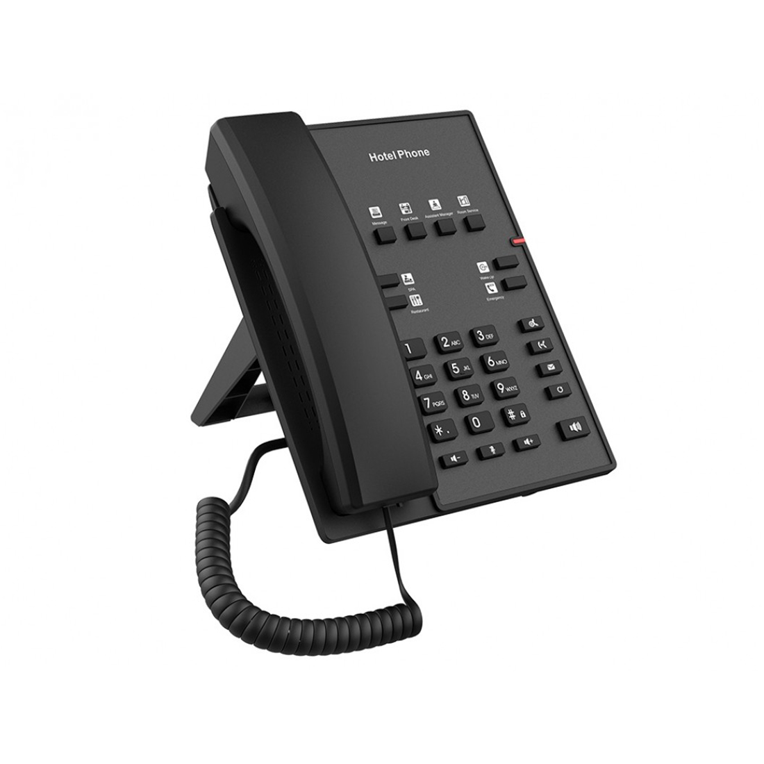 IP-телефон, Fanvil, H1-2 Wire, отельный, 2-проводной RJ11, 2 SIP-линии, 8 DSS-клавиш, чёрный, PoE, блок питания в комплекте