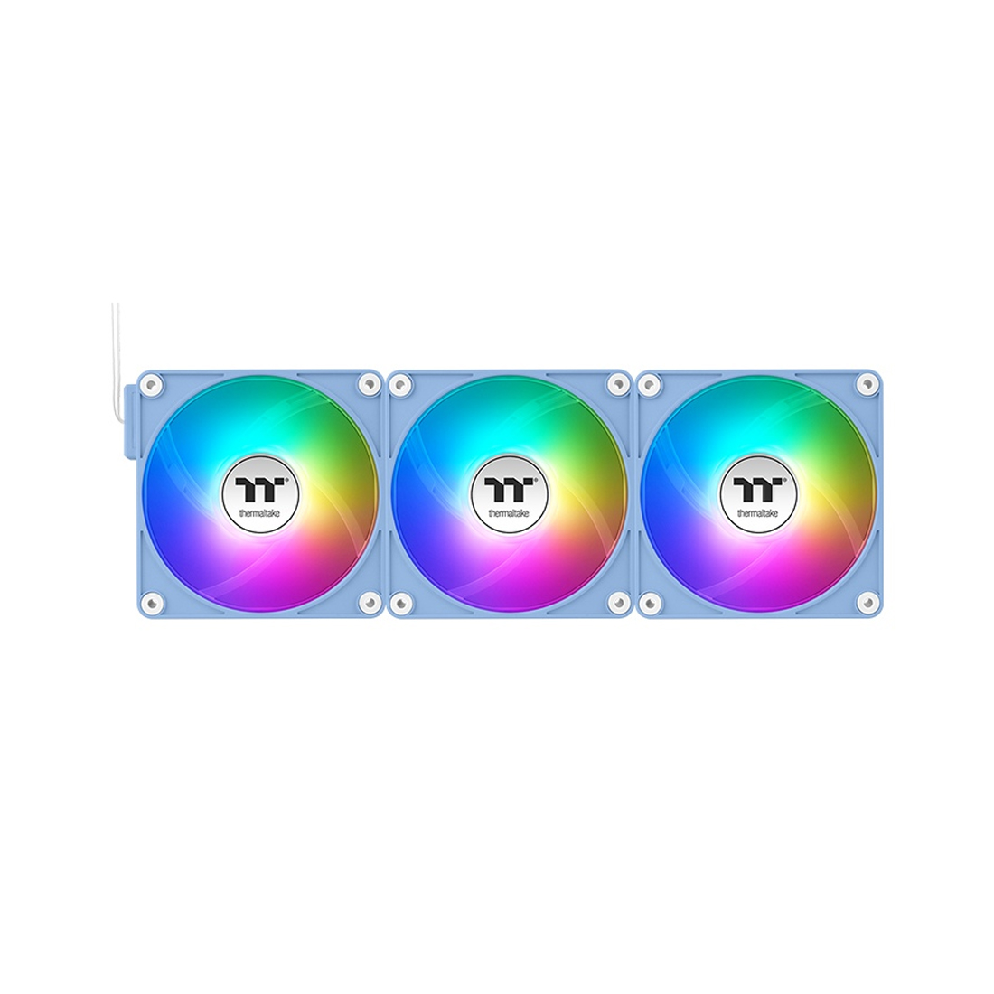 Кулер для компьютерного корпуса, Thermaltake, CT120 ARGB Sync PC Cooling Fan Hydrangea Blue, CL-F198-PL12BU-A, ARGB 120мм вентилятор, 500 - 2000 об/мин, 31.2 dB(A), 65.82 CFM, 4pin PWM/3pin ARGB, 120x120x25мм, Голубой