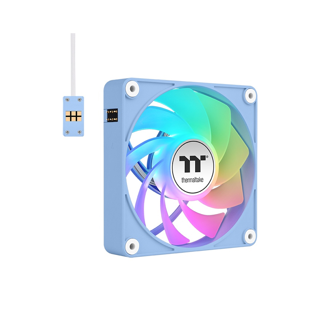 Кулер для компьютерного корпуса, Thermaltake, CT120 ARGB Sync PC Cooling Fan Hydrangea Blue, CL-F198-PL12BU-A, ARGB 120мм вентилятор, 500 - 2000 об/мин, 31.2 dB(A), 65.82 CFM, 4pin PWM/3pin ARGB, 120x120x25мм, Голубой