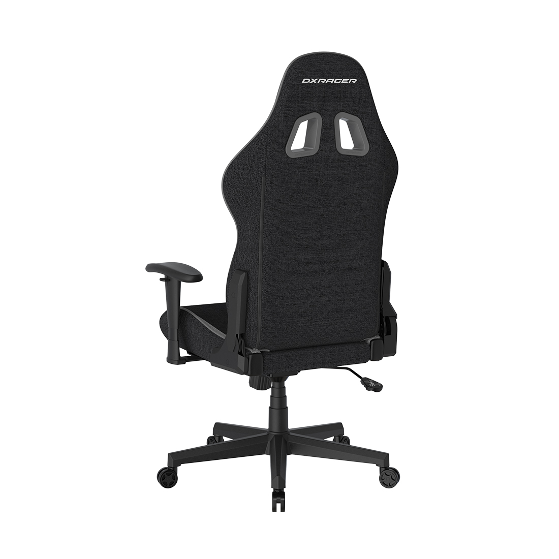 Игровое компьютерное кресло, DX Racer, GC/LPF24FBC/NG, Prince series, Грузоподъемность 90 кг, Ткань FBC, Вид наполнителя: губчатая пена высокой плотности (54 кг/м), Металлическая основа кресла, Механизм качания: топ-ган, Прорезиненные колеса в комплектации, Черно-серый