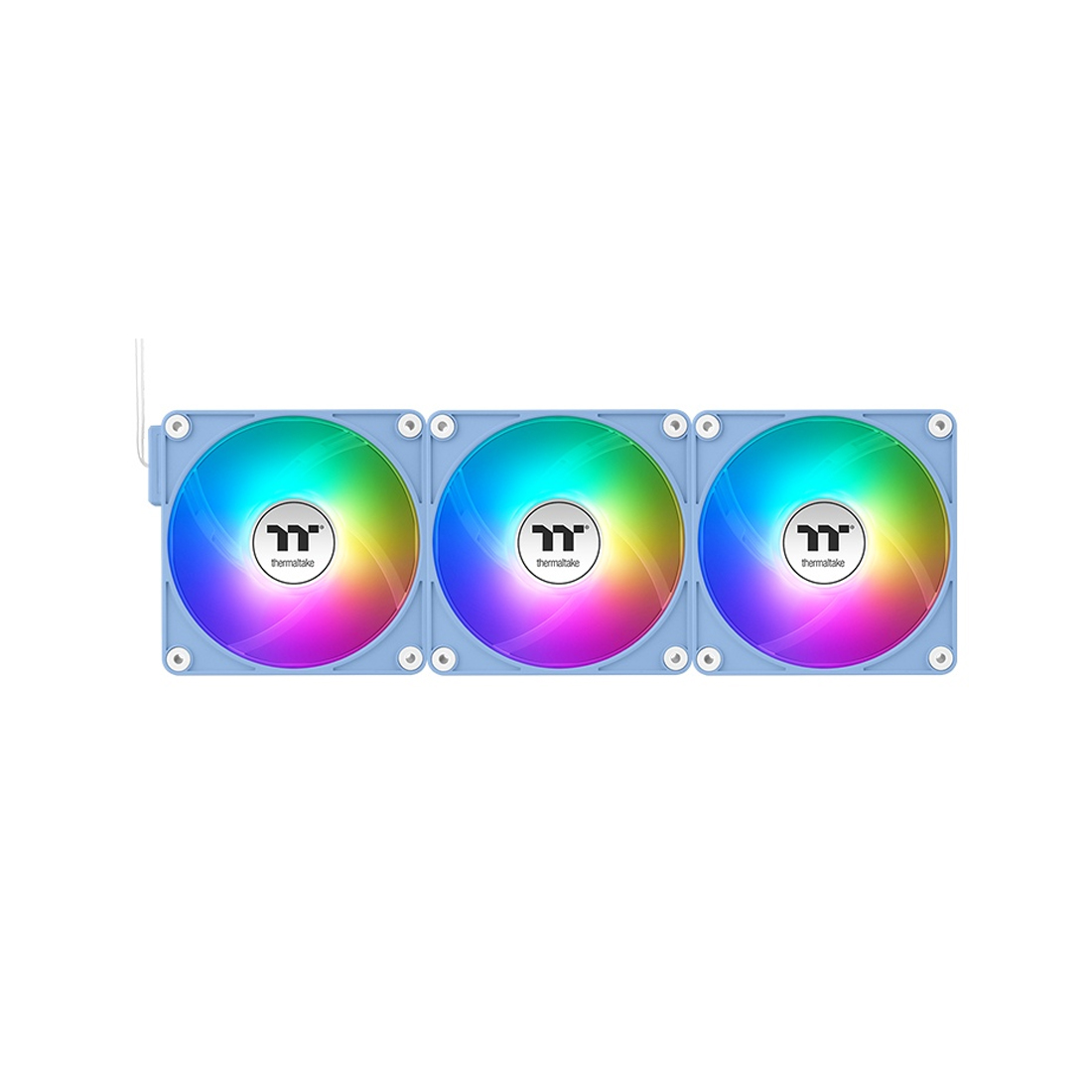 Кулер для компьютерного корпуса, Thermaltake, CT140 ARGB Sync PC Cooling Fan Hydrangea Blue (3 pack), CL-F199-PL14BU-A, ARGB 140мм вентилятор, 500 - 1800 об/мин, 32.8 dB(A), 94.95 CFM, 4pin PWM/3pin ARGB, 140*140*25 мм, Голубой