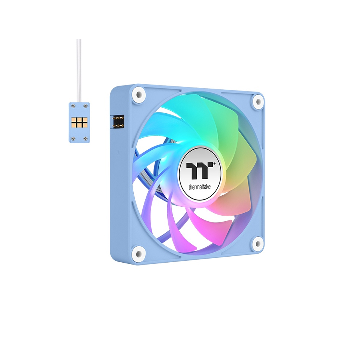 Кулер для компьютерного корпуса, Thermaltake, CT140 ARGB Sync PC Cooling Fan Hydrangea Blue (3 pack), CL-F199-PL14BU-A, ARGB 140мм вентилятор, 500 - 1800 об/мин, 32.8 dB(A), 94.95 CFM, 4pin PWM/3pin ARGB, 140*140*25 мм, Голубой