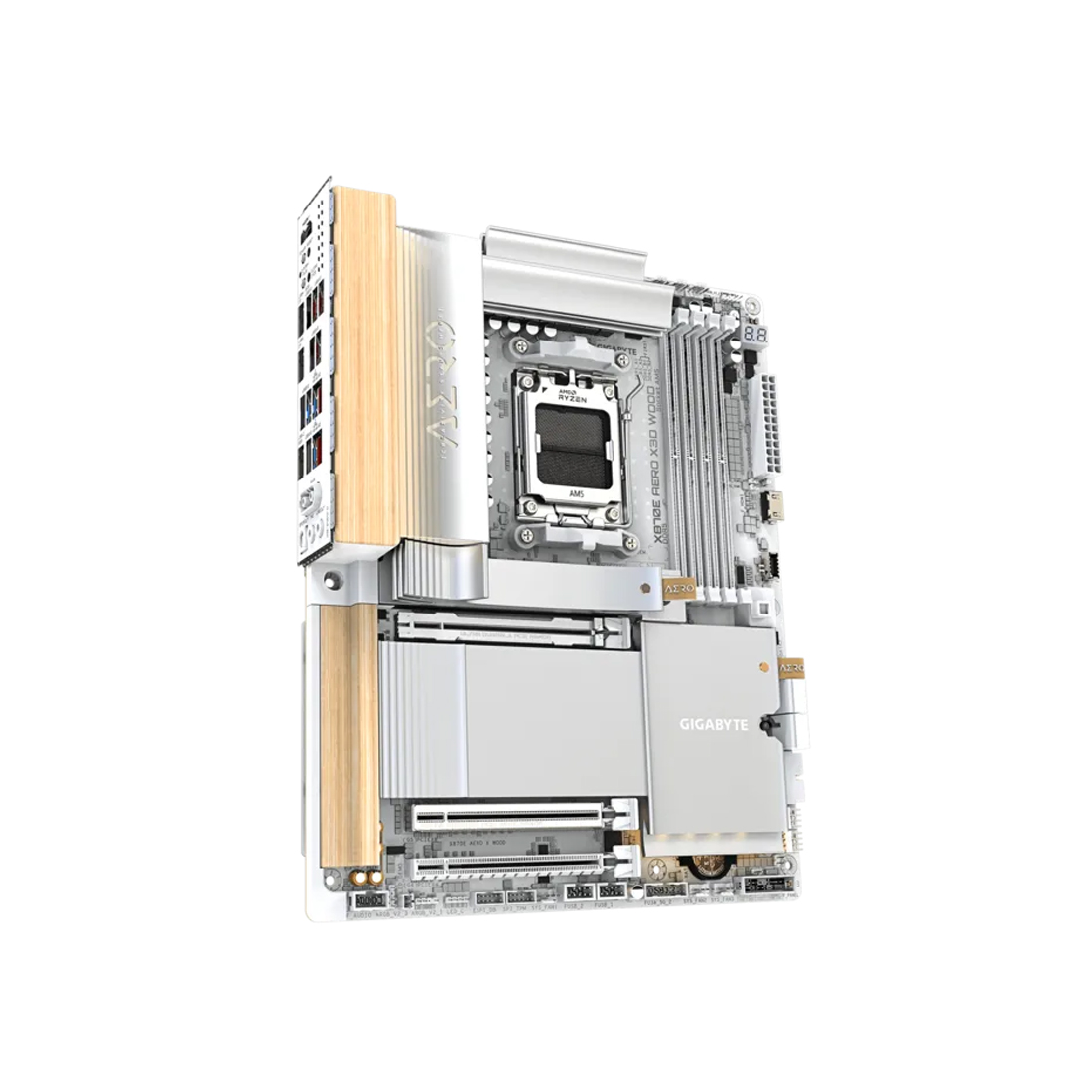 Материнская плата, Gigabyte, X870E AERO X3D WOOD (4719331878481), AM5, X870E, 4xDDR5 4400/4800/5200/9000(OC), 4xSATA3, 4xM.2 (2xPCIe 5.0 x4/x2, 2xPCIe 4.0 x4/x2), Raid, 1xHDMI, 2xUSB4 Type-C®, 2xPCI-Ex16, Wi-Fi, ATX