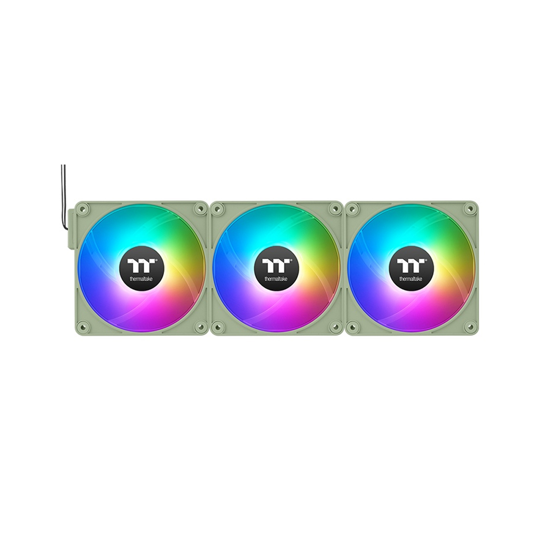 Кулер для компьютерного корпуса, Thermaltake, CT140 ARGB Sync PC Cooling Fan Hydrangea Blue (3 pack), CL-F199-PL14MG-A, ARGB 140мм вентилятор, 500 - 1800 об/мин, 32.8 dB(A), 94.95 CFM, 4pin PWM/3pin ARGB, 140*140*25 мм, Зеленый