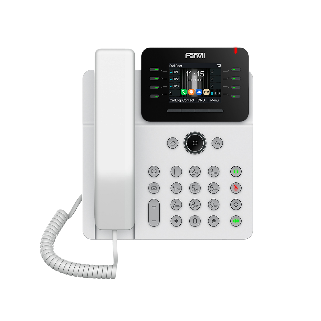 IP-телефон, Fanvil, V62G (W), 12 линии SIP, 2xGE PoE, белый, цветной экран 320x240, конференц-связь на 6 участников, до 21 DSS клавиши, блок питания в комплекте