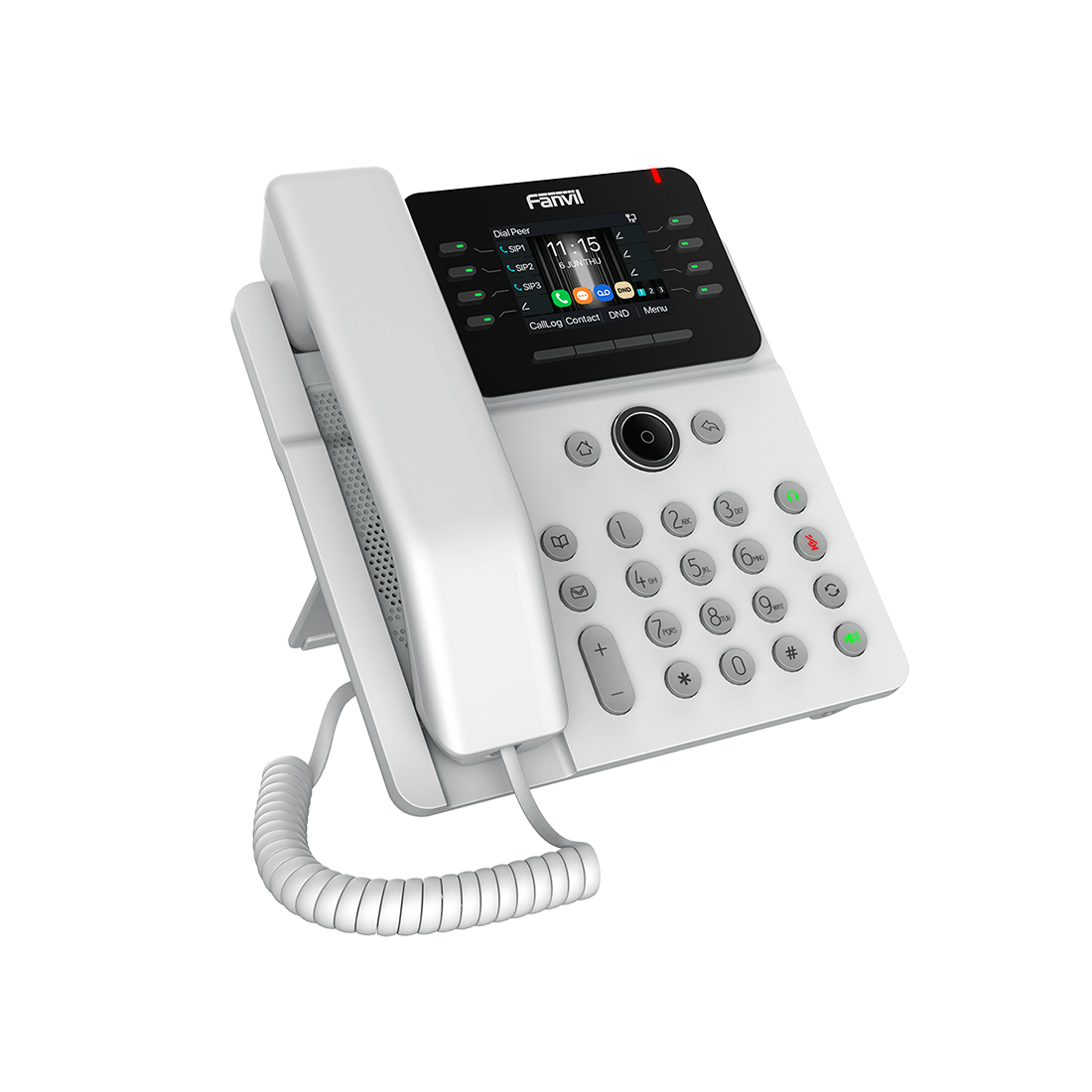 IP-телефон, Fanvil, V62G (W), 12 линии SIP, 2xGE PoE, белый, цветной экран 320x240, конференц-связь на 6 участников, до 21 DSS клавиши, блок питания в комплекте