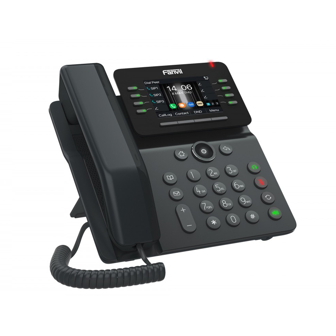 IP-телефон, Fanvil, V63, 6 линии SIP, 2xGE PoE, bluetooth, WIFI, USB, цветной экран 320x240, конференц-связь на 6 участников, до 21 DSS клавиши, блок питания в комплекте