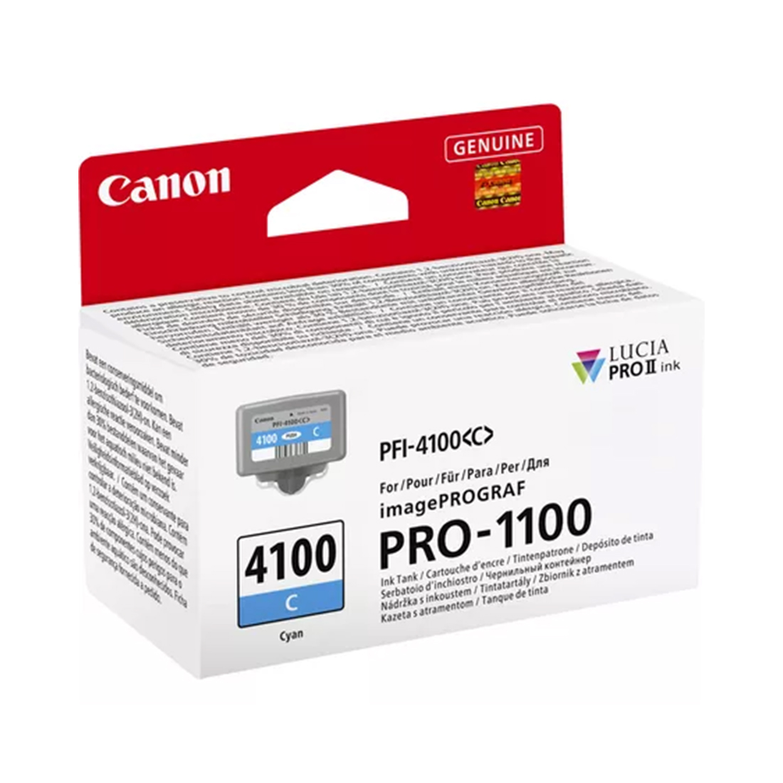 Чернильный картридж Canon PFI-4100 Cyan 6778C001AA для imagePROGRAF PRO-1100, 80 мл