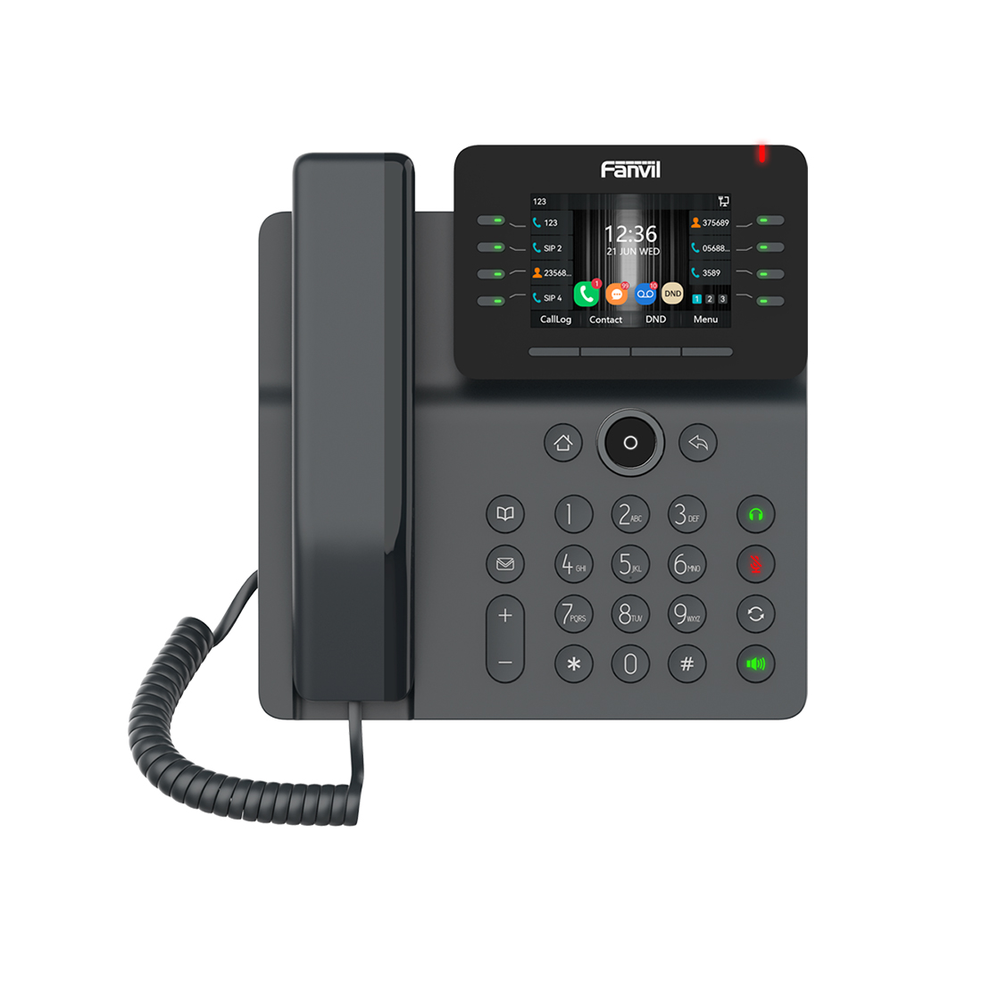 IP-телефон, Fanvil, V64, 12 линии SIP, 2xGE PoE, bluetooth, WIFI, USB, цветной экран 480x320, конференц-связь на 6 участников, до 21 DSS клавиши, блок питания в комплекте