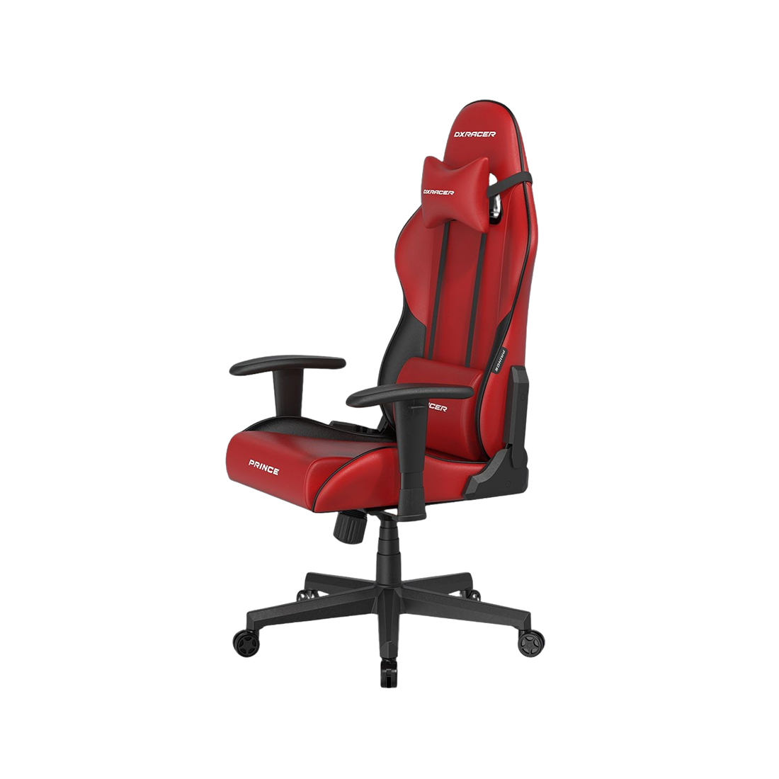 Игровое компьютерное кресло, DX Racer, GC/LPF24LTC/RN, Prince series, Рекомендуемый рост: до 180 см, Рекомендуемый вес: до 90 кг, Эко-кожа, Угол наклона до 135°, 2D подлокотники, Нейлоновая основа кресла, Механизм качания: топ-ган, Красно-черный