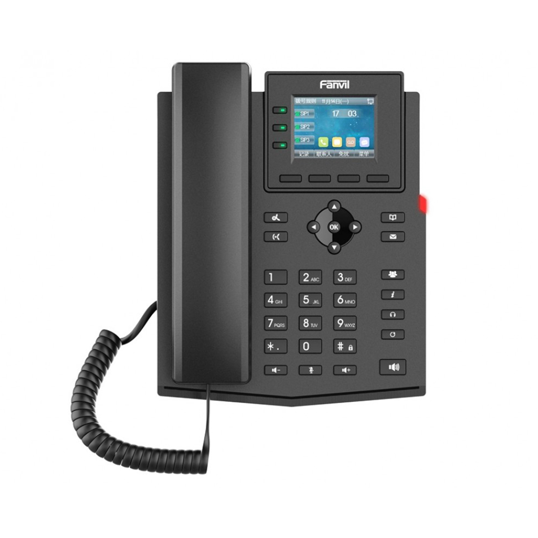 IP-телефон, Fanvil, X303-2 Wire, 2-проводной, 4 SIP-линии, PoE, цветной дисплей 320x240, блок питания в комплекте