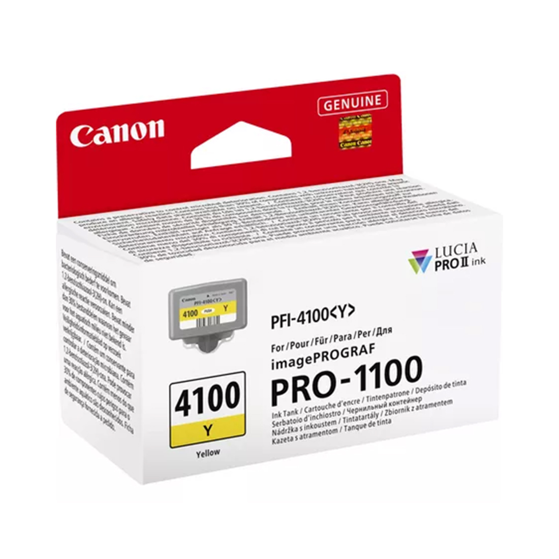 Чернильный картридж Canon PFI-4100 Yellow для imagePROGRAF PRO-1100, 80 мл