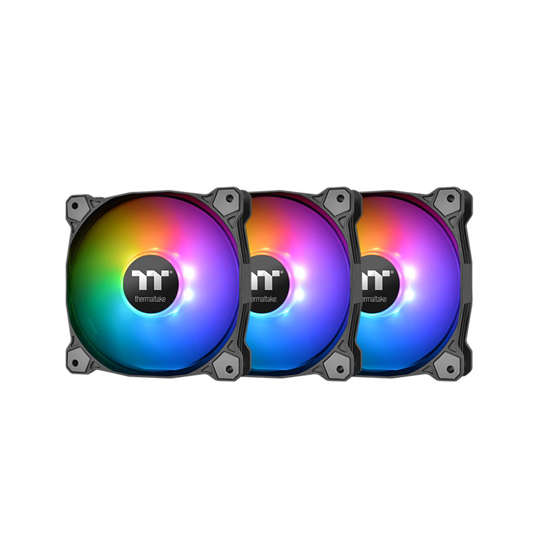 Кулер для компьютерного корпуса,Thermaltake, Pure Plus 12 RGB TT Premium Edition 3-Fan Pack, CL-F063-PL12SW-A, RGB 120мм вентилятор, 500-1500 об.мин, 56.45 CFM, 25.8 dB(A), 9 Pin, 120х120х25мм, LED Software Control, Чёрный