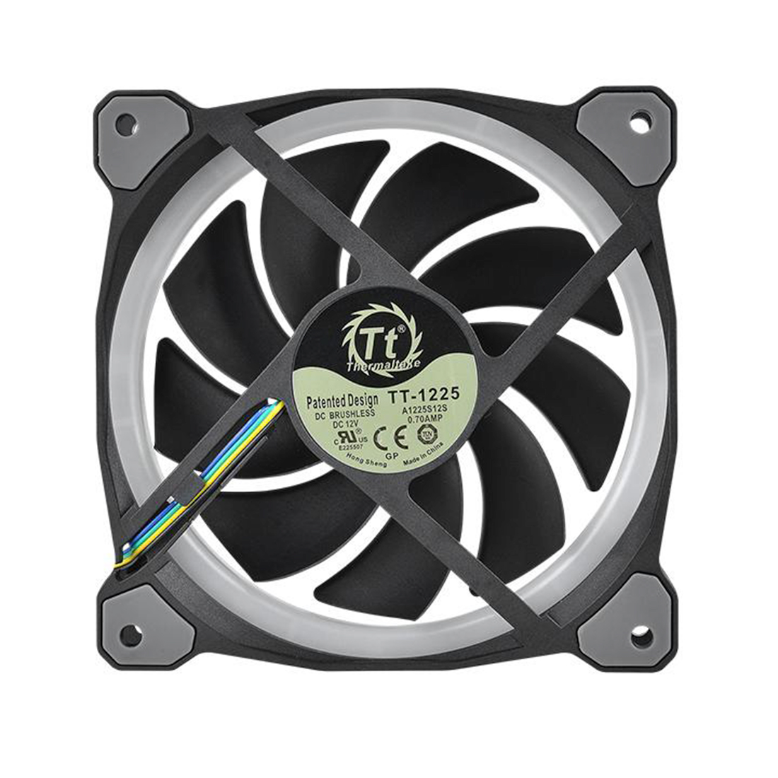 Кулер для компьютерного корпуса,Thermaltake, Riing Plus 12 RGB TT Premium Edition 3-Fan Pack, CL-F053-PL12SW-A, RGB 120мм вентилятор, 500-1500 об.мин, 48.34 CFM, 24.7 dB(A), 9pin, 120х120х25мм, Чёрный