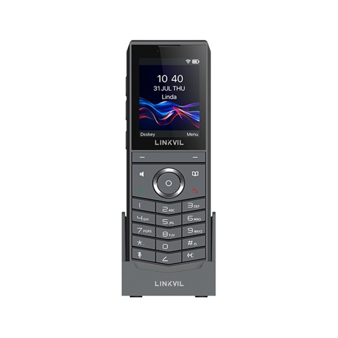 Беспроводные телефон, Linkvil , W620W, WIFI, 8 линий SIP, 13 часов в режиме разговора, Wi-Fi 6, 2,4-дюймовый цветной экран, Type-C