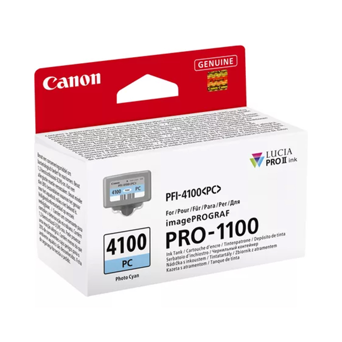 Чернильный картридж Canon PFI-4100 Photo Cyan для imagePROGRAF PRO-1100, 80 мл