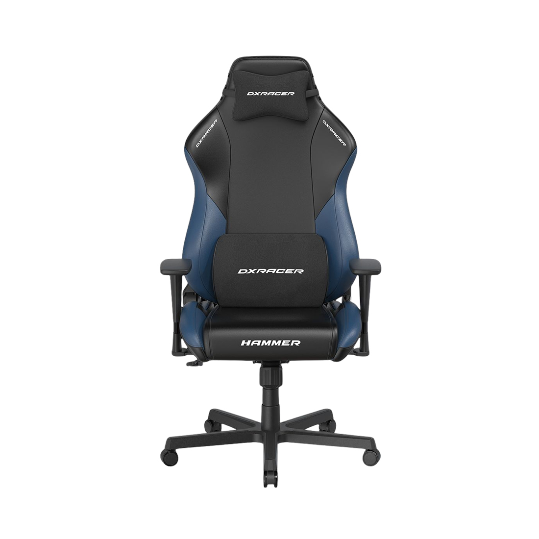 Игровое компьютерное кресло, DX Racer, GC/LHE23LTALTC/NI, Hammer series, Рекомендуемый рост: до 190 см, Рекомендуемый вес: до 115 кг, Эко-кожа, Угол наклона до 135°, 3D подлокотники, Нейлоновая основа кресла, Механизм качания: топ-ган, Черно-синий