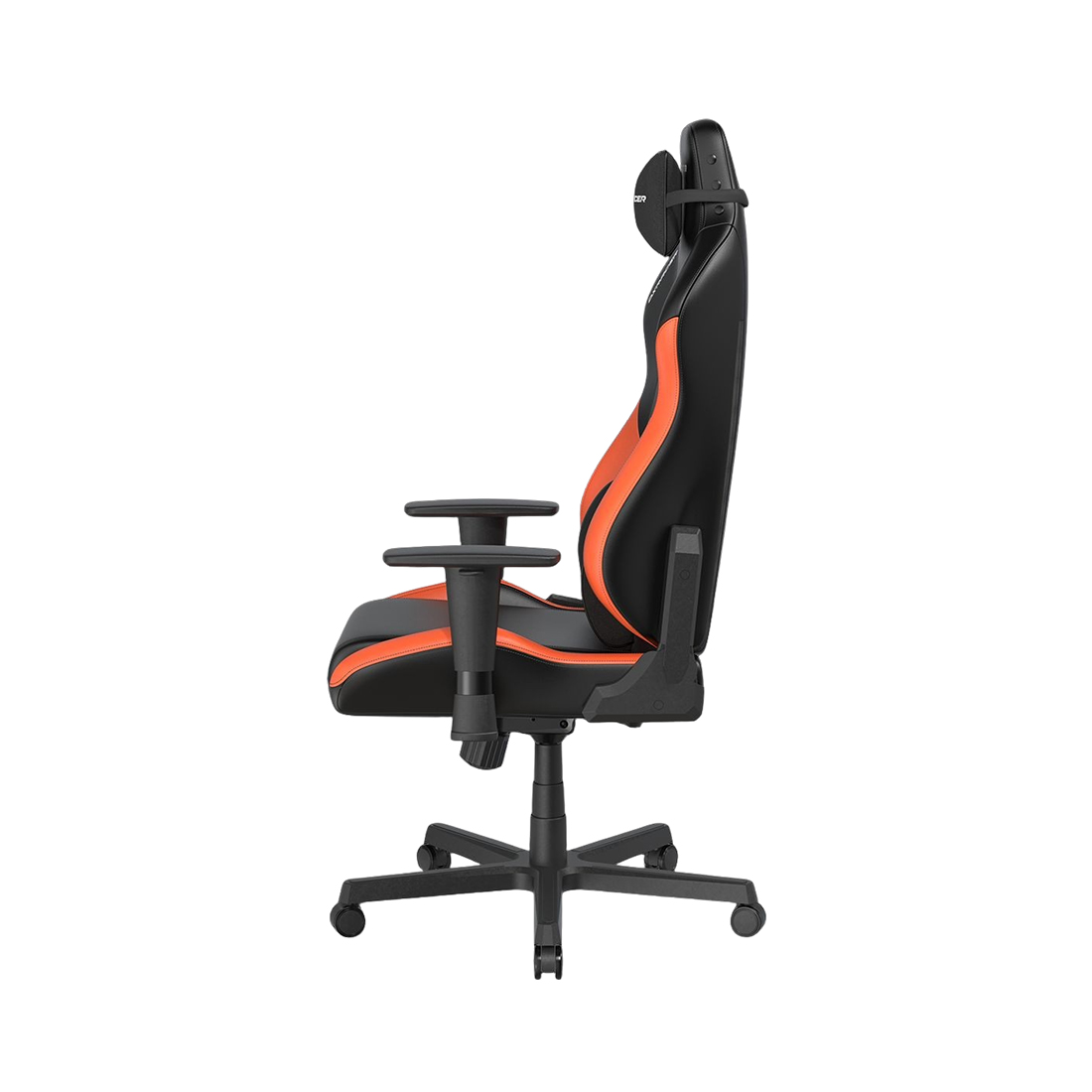 Игровое компьютерное кресло, DX Racer, GC/LHE23LTA/NO, Hammer series, Рекомендуемый рост: до 190 см, Рекомендуемый вес: до 115 кг, Эко-кожа, Угол наклона до 135°, 3D подлокотники, Нейлоновая основа кресла, Механизм качания: топ-ган, Черно-оранжевый