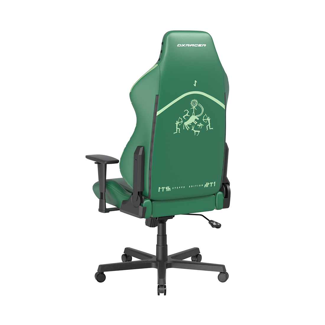 Игровое компьютерное кресло, DX Racer, GC/LHE23LTALTD/QZQ.E, Hammer series, Steppe edition, Рекомендуемый рост: до 190 см, Рекомендуемый вес: до 115 кг, Эко-кожа, Угол наклона до 135°, 3D подлокотники, Нейлоновая основа кресла, Механизм качания: топ-ган, Зеленый